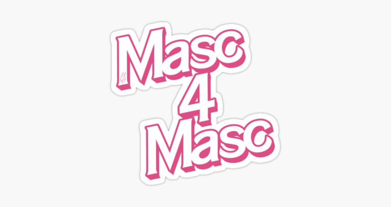 Pink outlined text in bold font reads "Masc 4 Masc" on a white background.