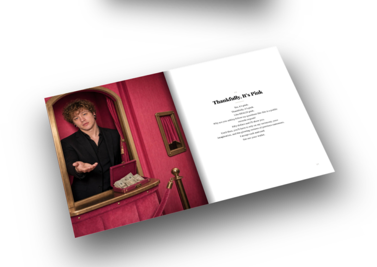 The book open, a full-page illustration on the left and a one-page chapter on the right